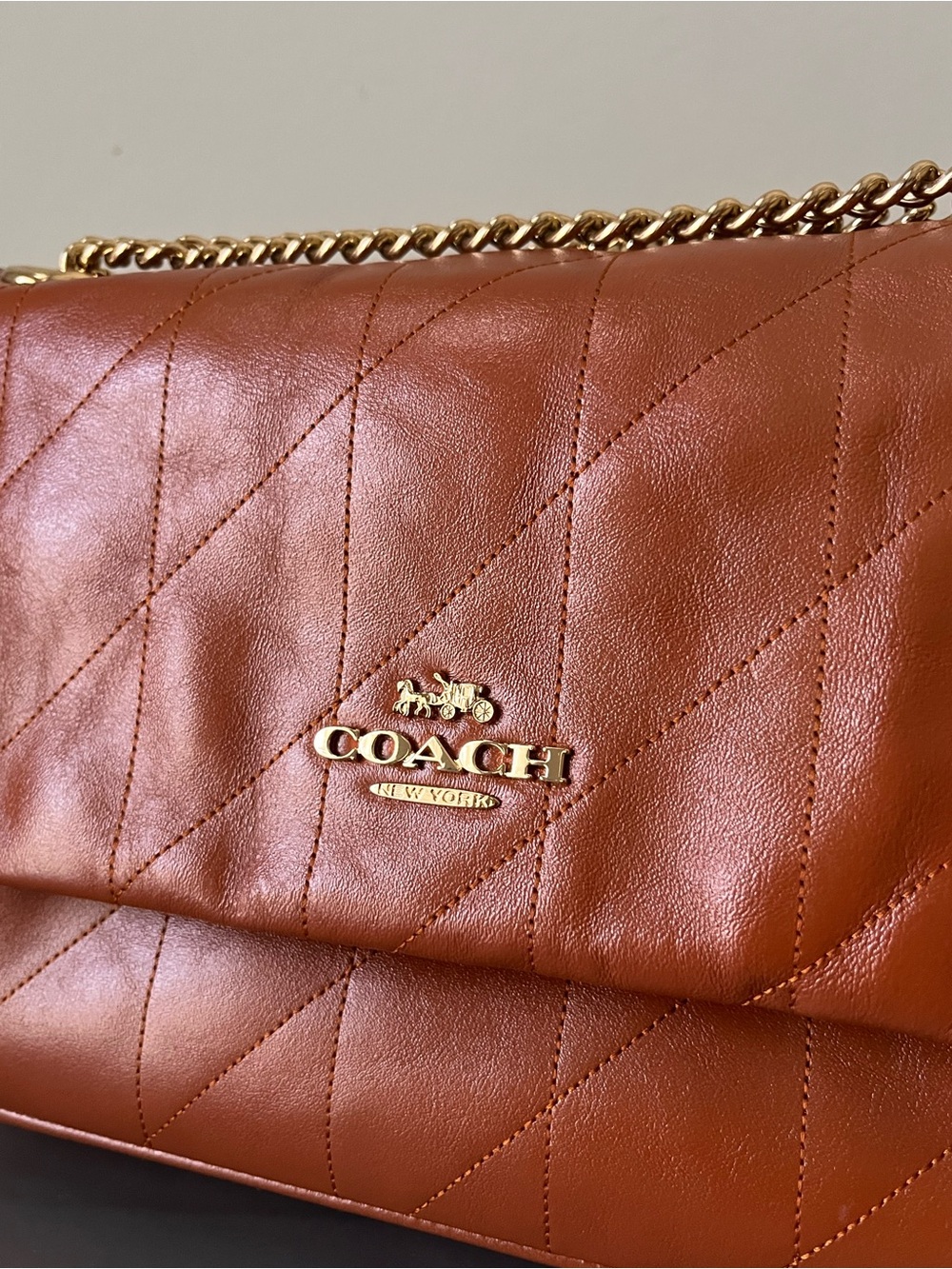 Coach Elodie Quilted Leather Cinnamon Crossbody Bag - Picture 10 of 11